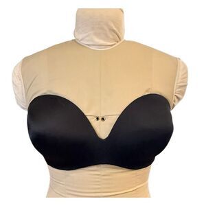 Ambrielle Strapless Bra 38D Black Deep Plunge